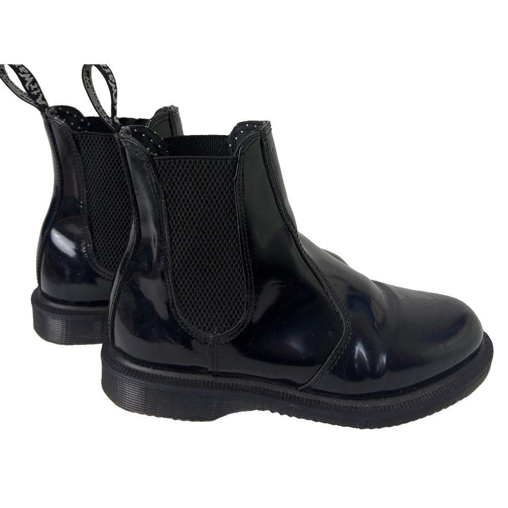 Dr. Martens Flora Chelsea Boots Womens US 5 Black Patent Leather Ankle Punk
